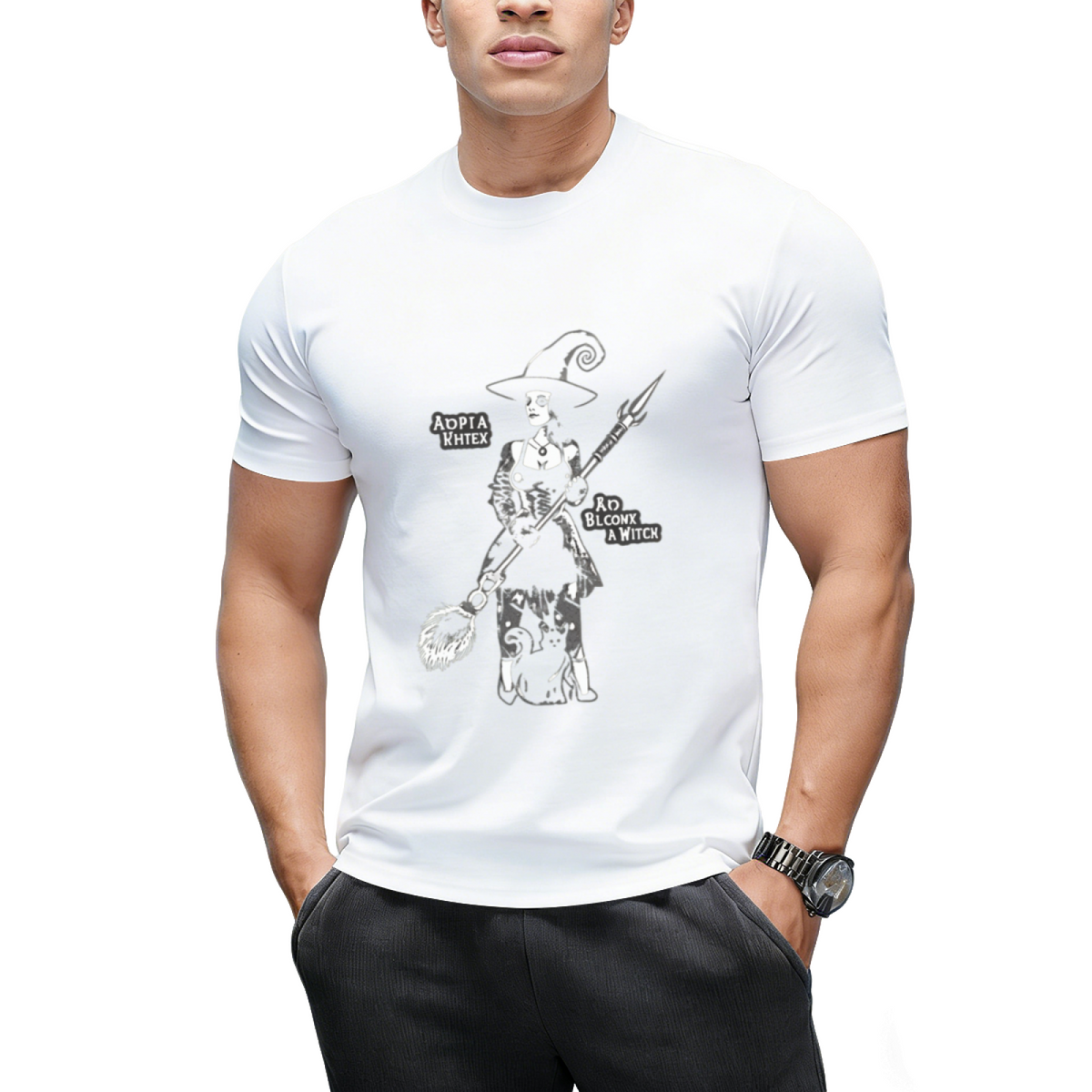 Halloween witch and cat T-Shirt