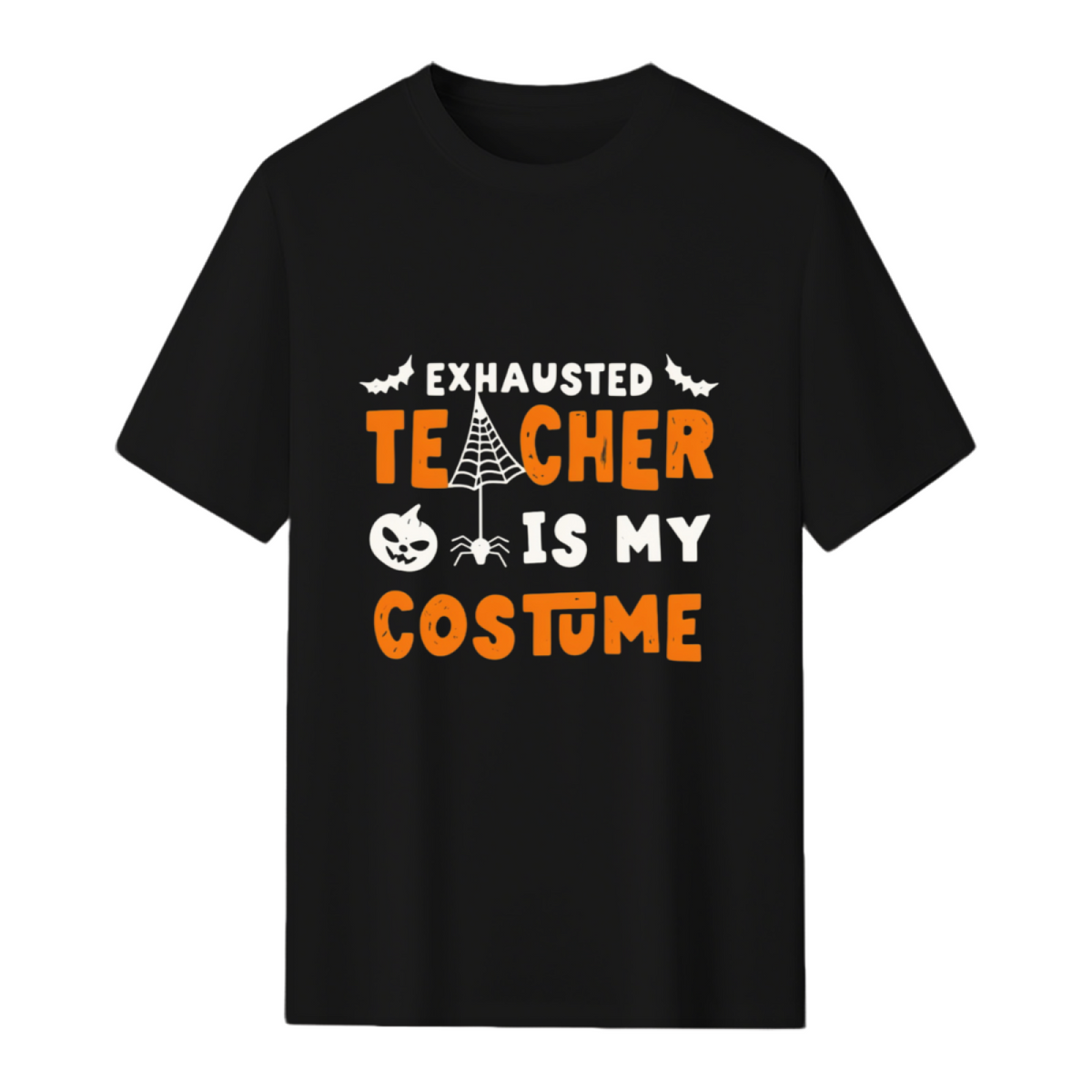 Funny Halloween Teacher Costume Exhausted Halloween Teacher T-Shirt