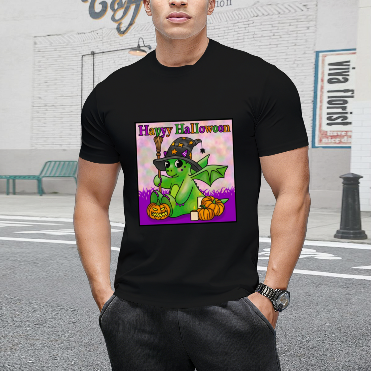 Happy Halloween says the little Halloween Dragon T-Shirt