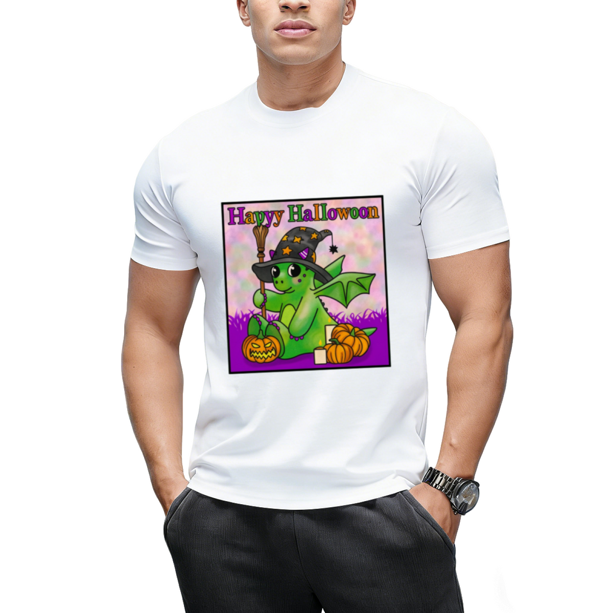 Happy Halloween says the little Halloween Dragon T-Shirt