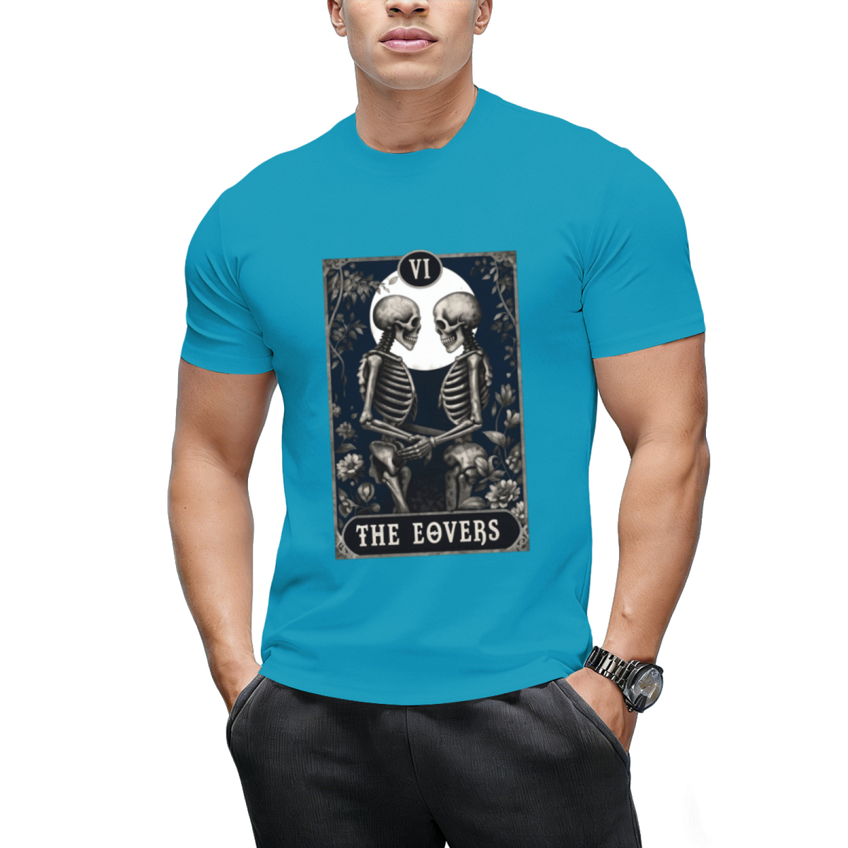 Goth Tarot Card The Lovers Skeleton Halloween Witch T-Shirt