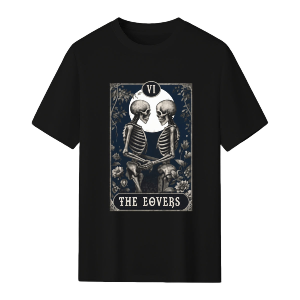 Goth Tarot Card The Lovers Skeleton Halloween Witch T-Shirt