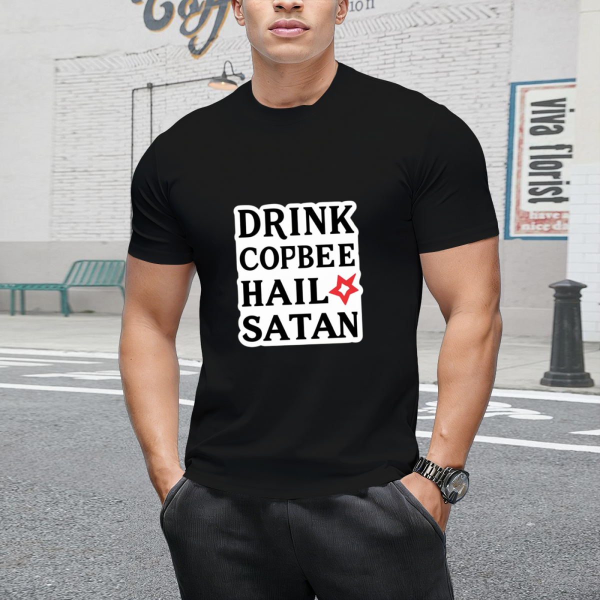 DRINK COFFEE HAIL SATAN T-Shirt
