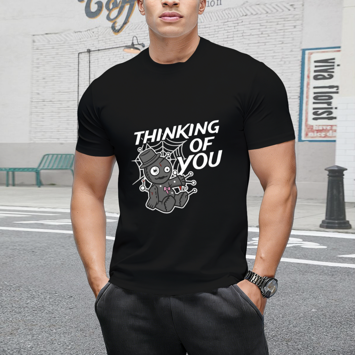 Creepy Voodoo Doll Witch Witchcraft Thinking Of You Halloween T-Shirt