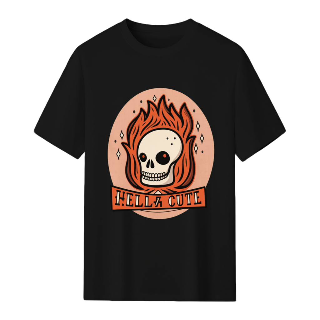 Hella Cute Flaming Skull T-Shirt