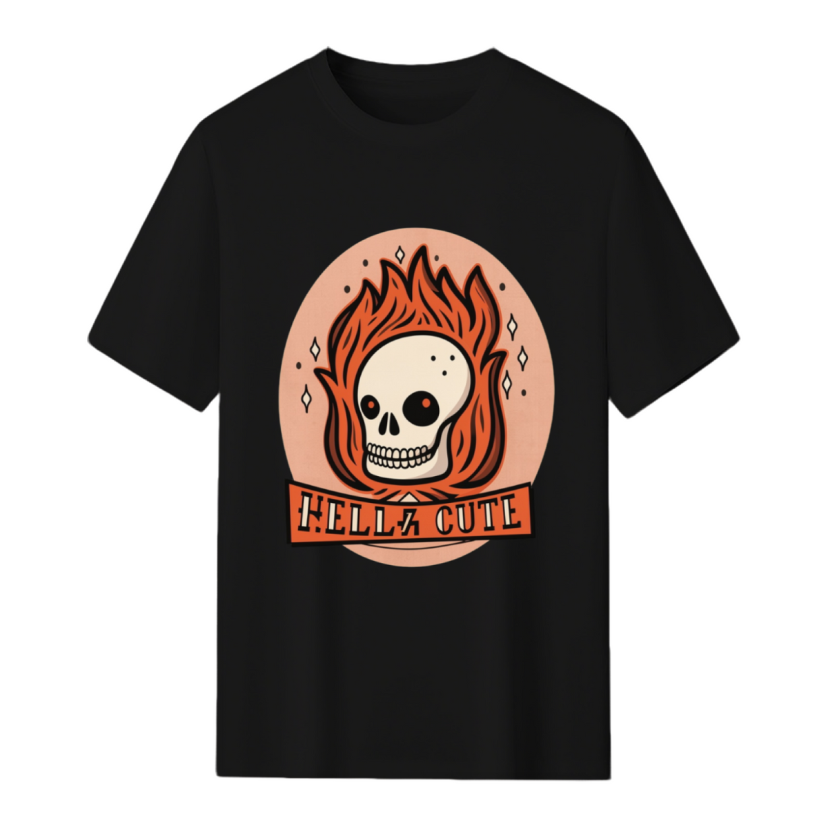 Hella Cute Flaming Skull T-Shirt