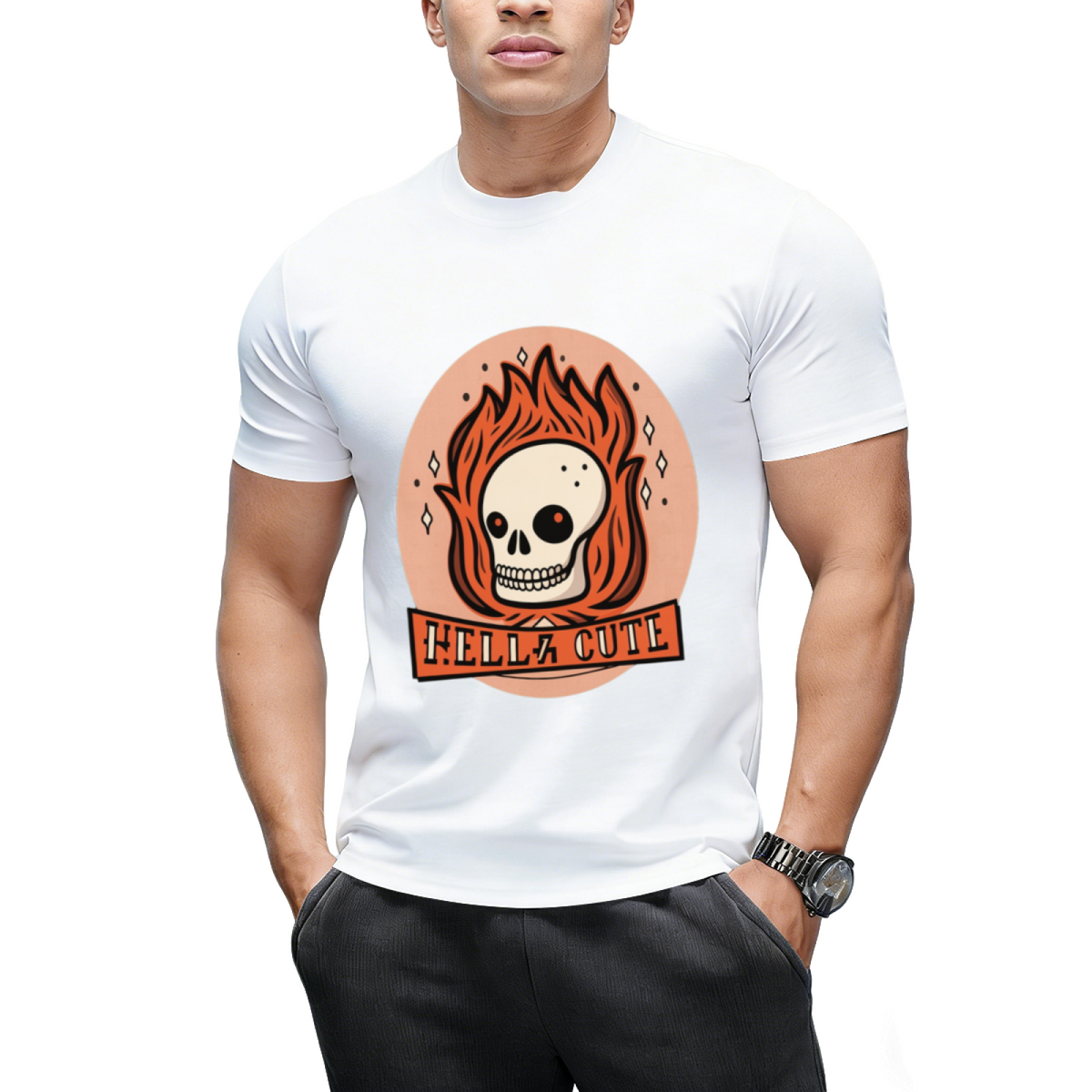 Hella Cute Flaming Skull T-Shirt