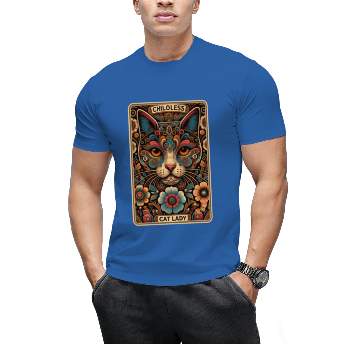 Childless Cat Lady Tarot Card Funny T-Shirt