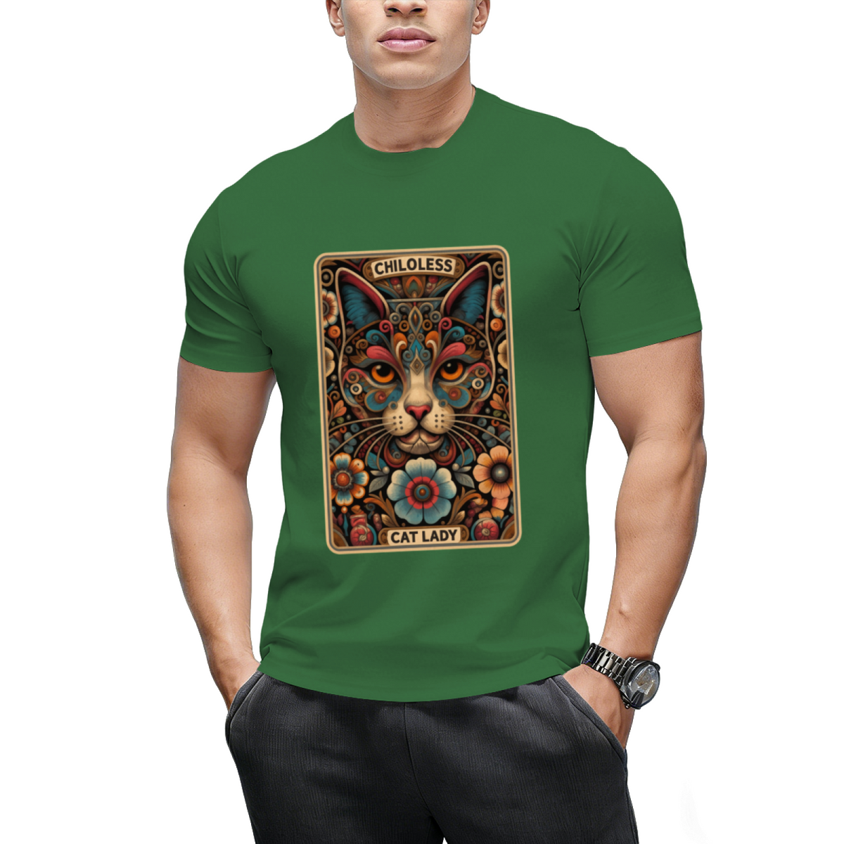 Childless Cat Lady Tarot Card Funny T-Shirt