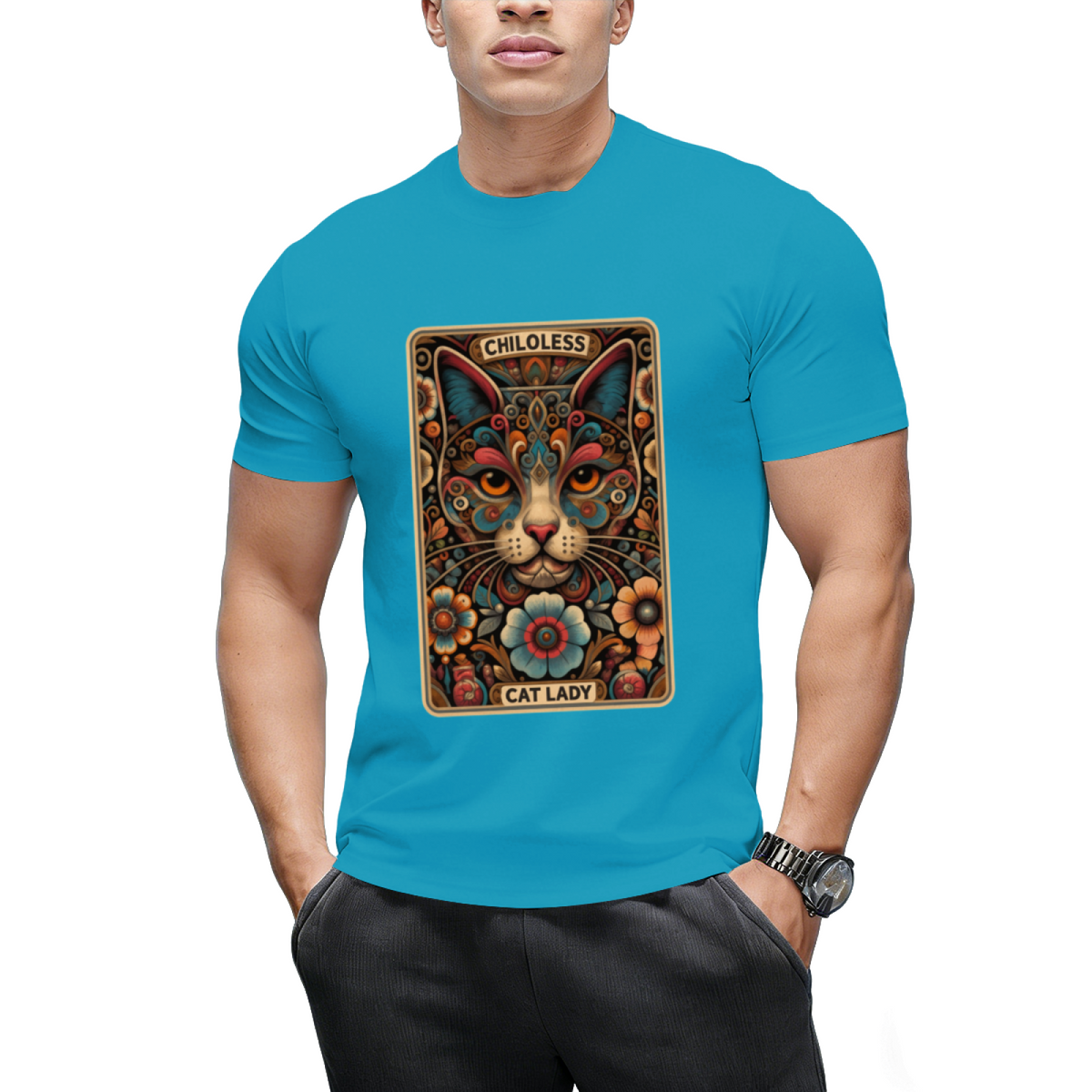 Childless Cat Lady Tarot Card Funny T-Shirt
