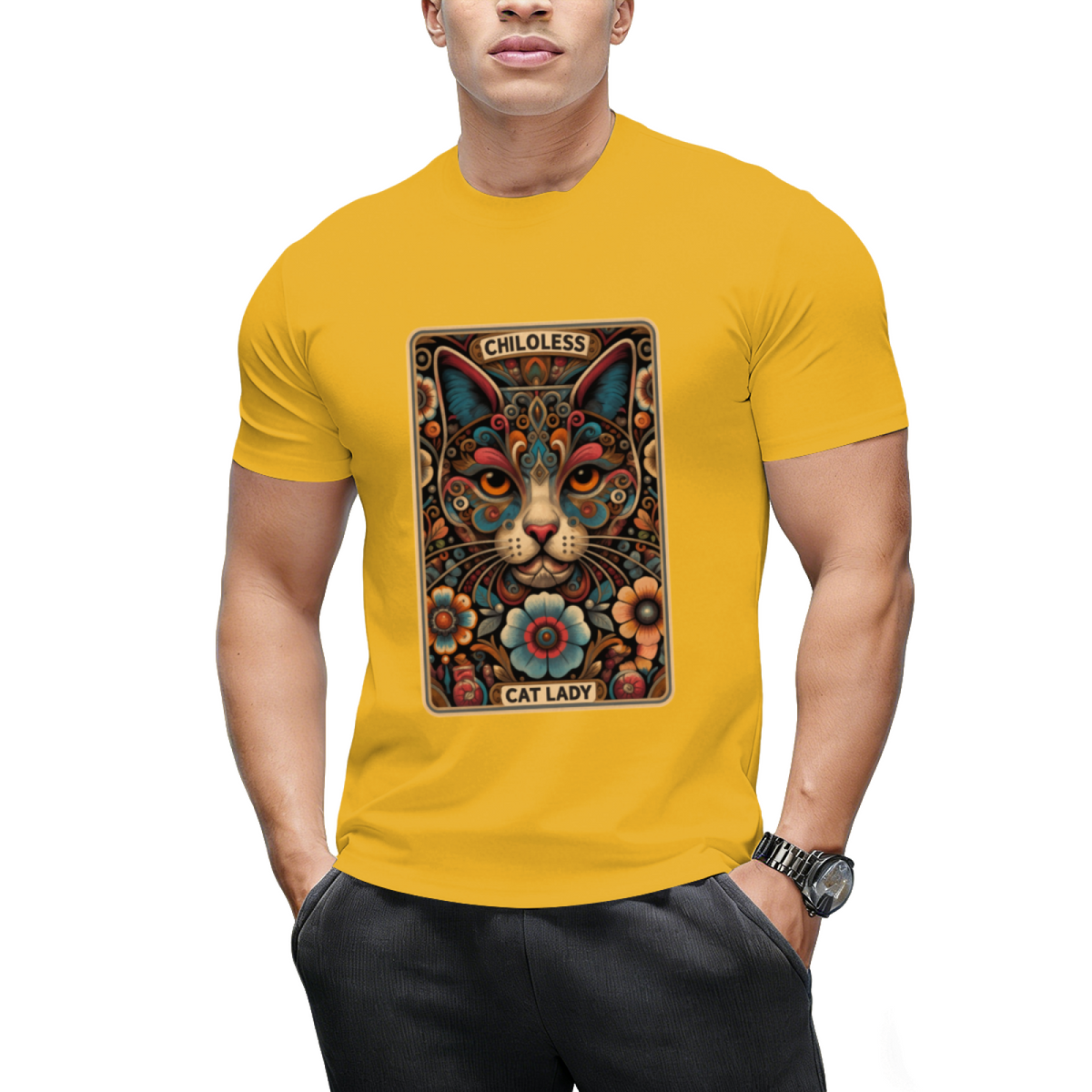 Childless Cat Lady Tarot Card Funny T-Shirt