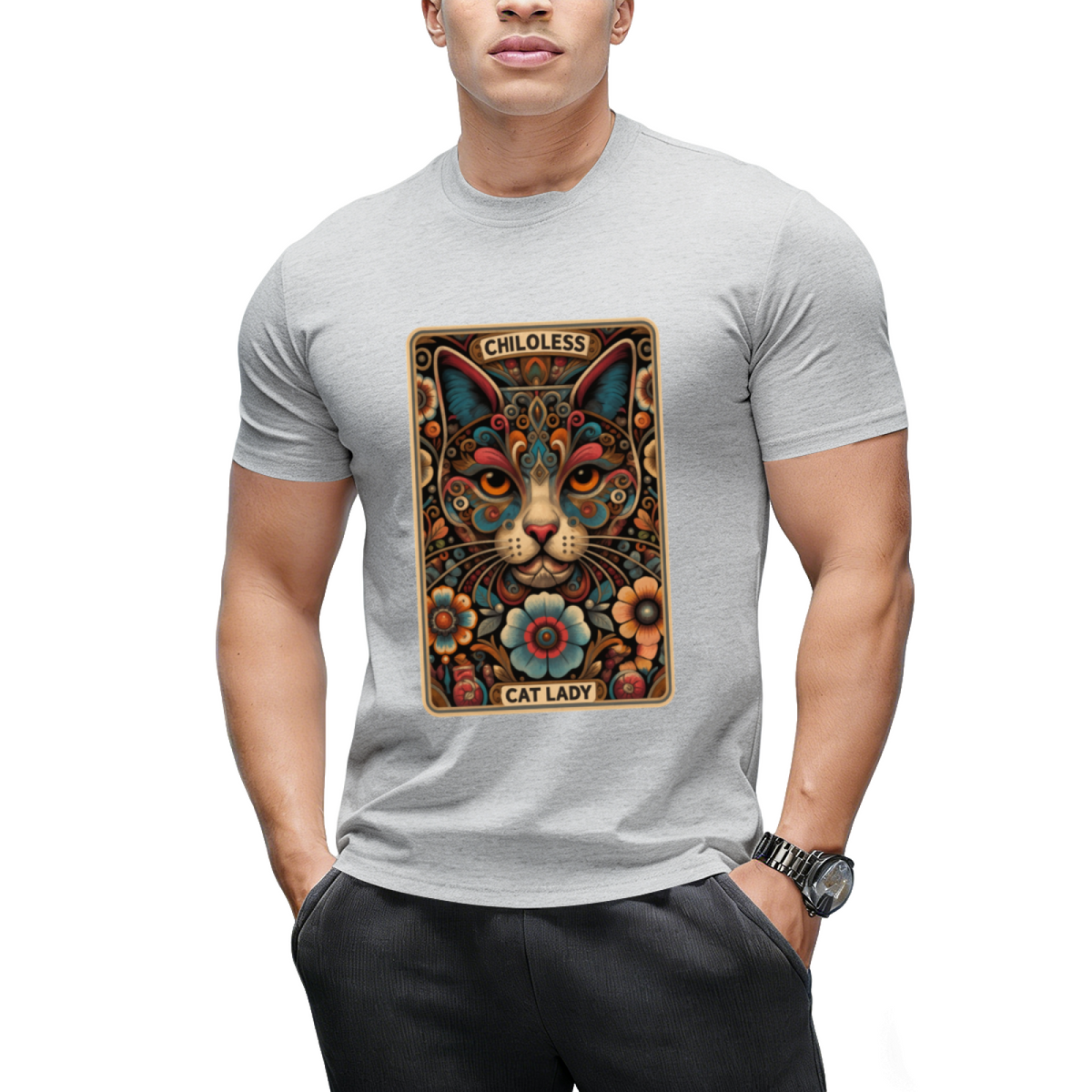 Childless Cat Lady Tarot Card Funny T-Shirt