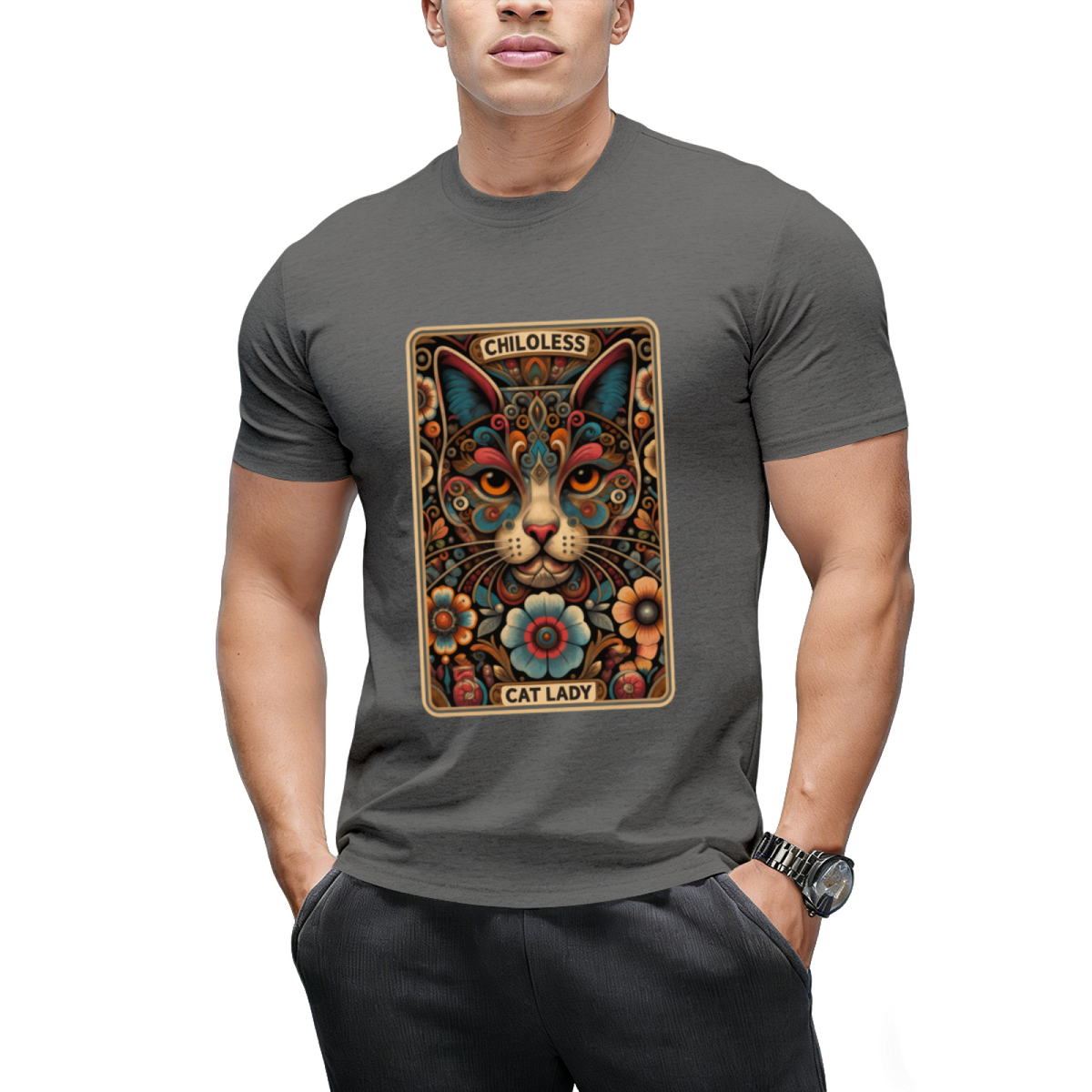 Childless Cat Lady Tarot Card Funny T-Shirt