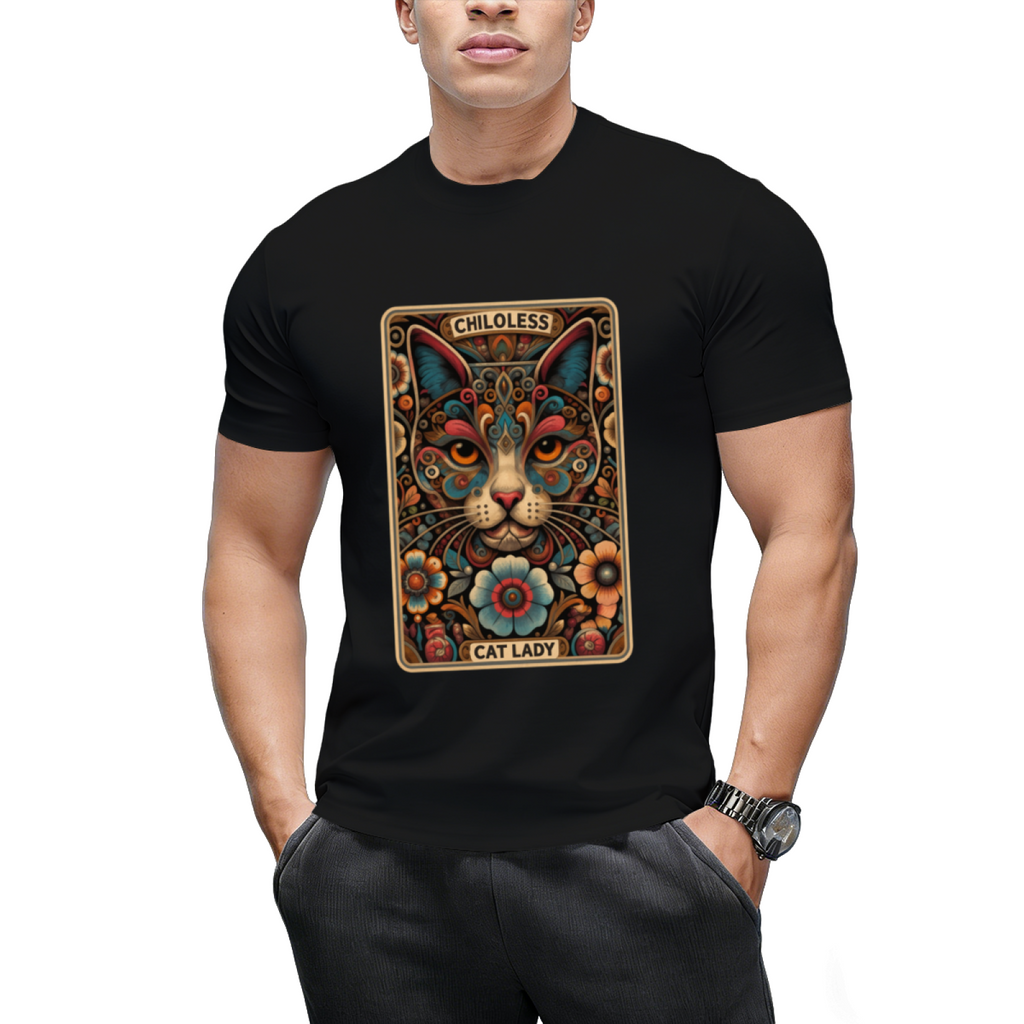 Childless Cat Lady Tarot Card Funny T-Shirt