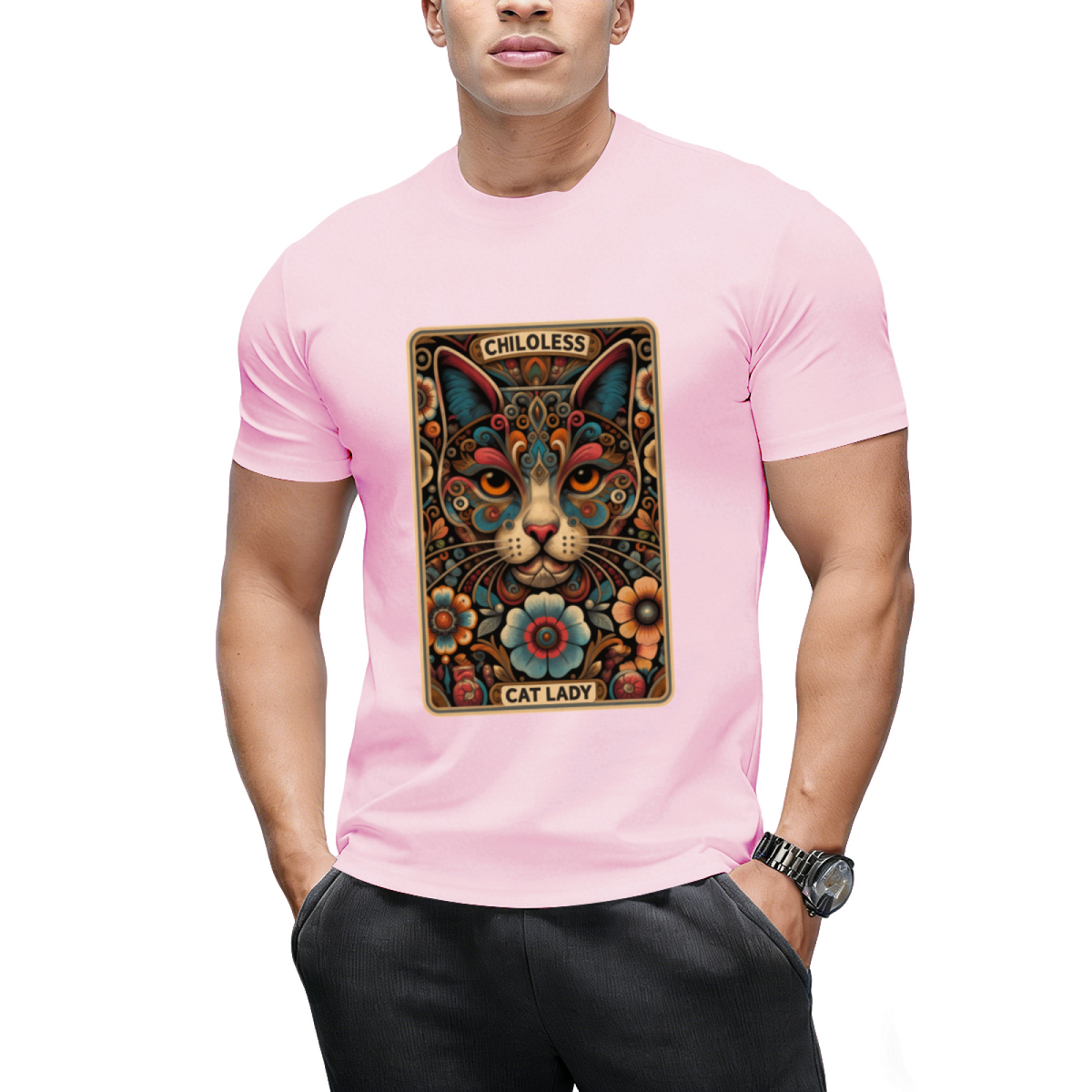 Childless Cat Lady Tarot Card Funny T-Shirt