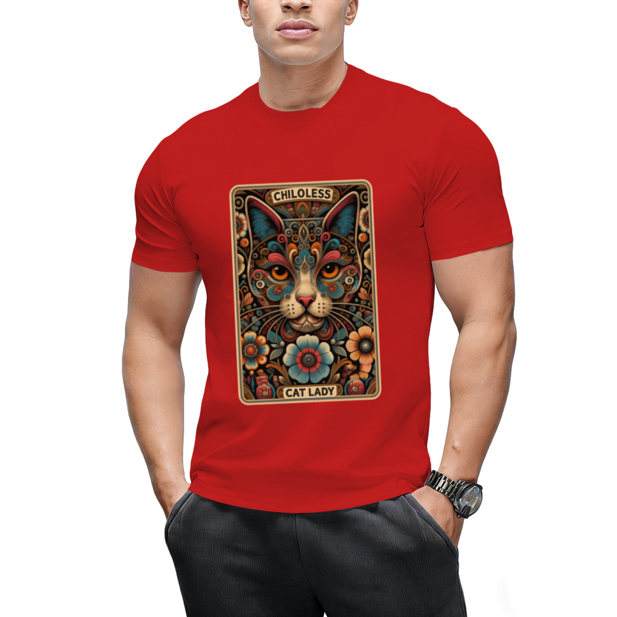 Childless Cat Lady Tarot Card Funny T-Shirt