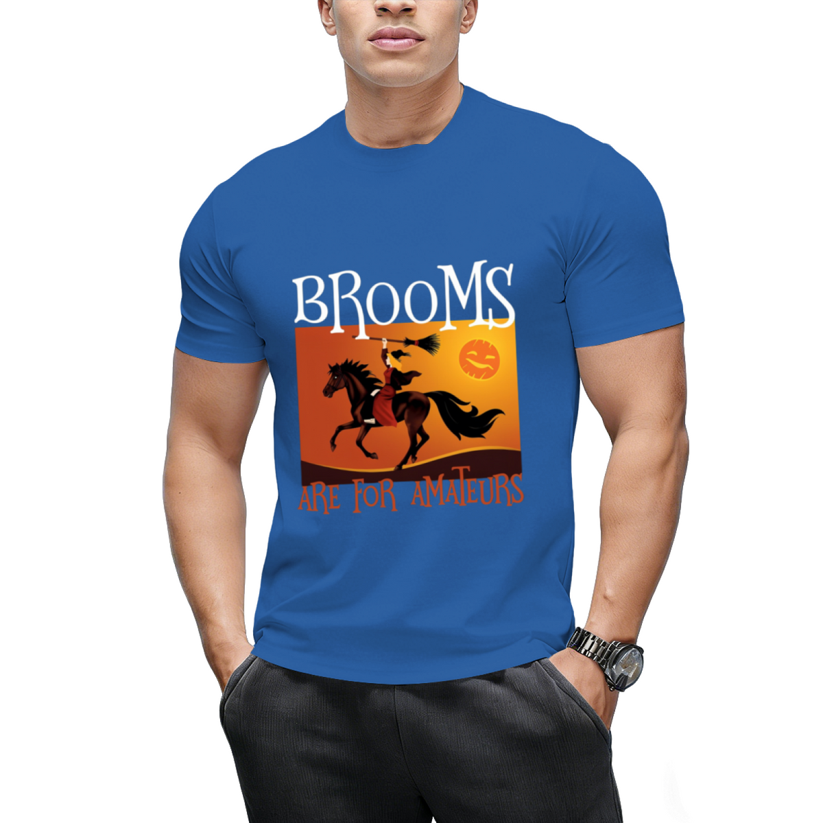 Brooms Are For Amateurs Magician Rides Horse T-Shirt