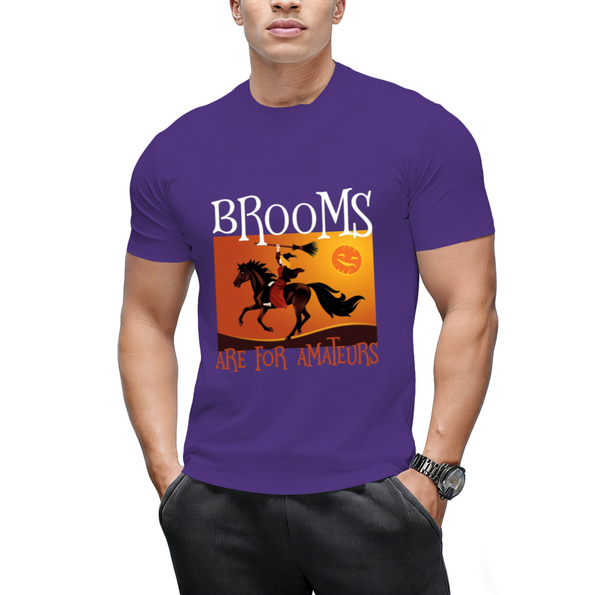 Brooms Are For Amateurs Magician Rides Horse T-Shirt