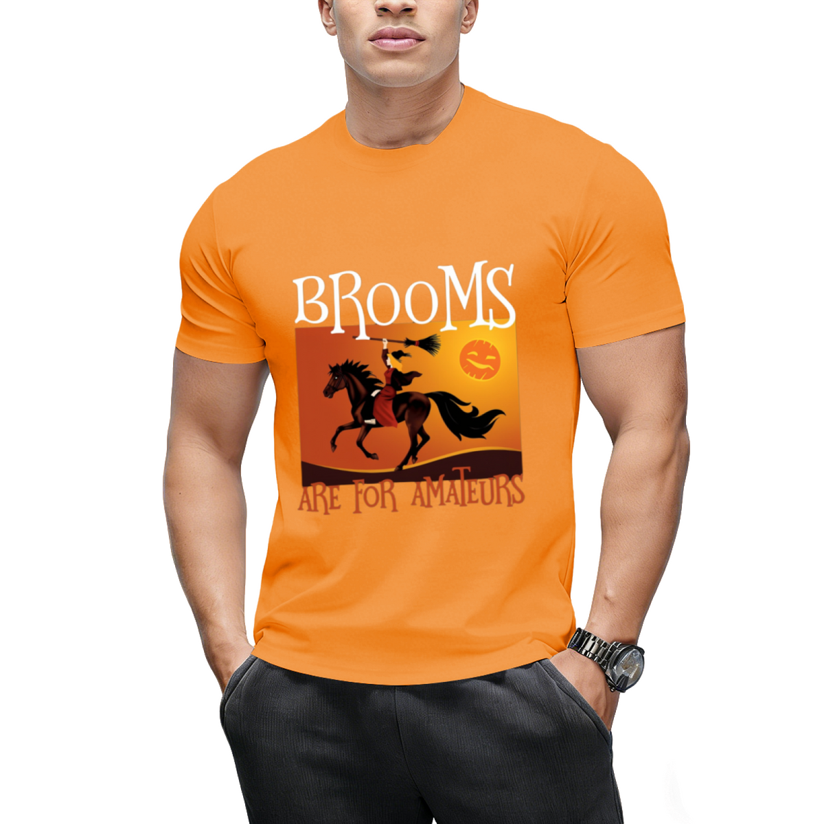 Brooms Are For Amateurs Magician Rides Horse T-Shirt