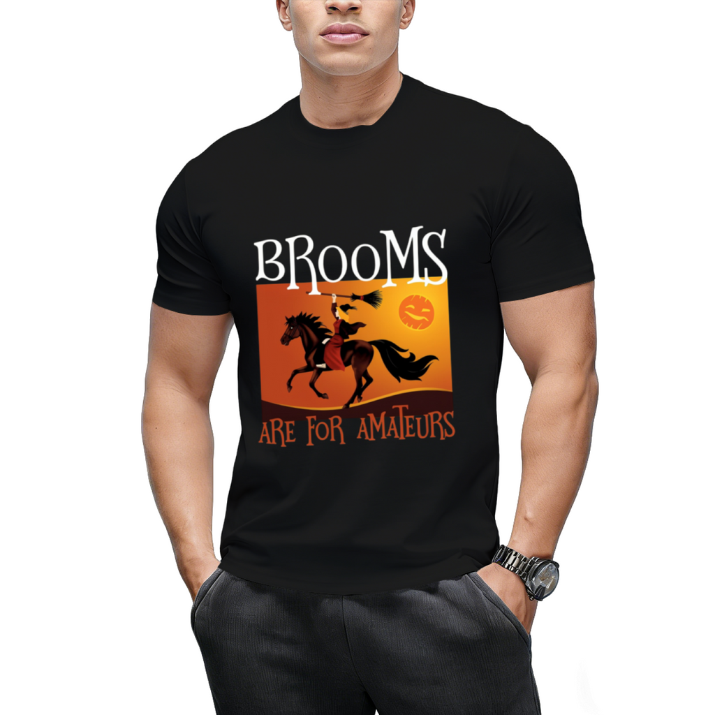 Brooms Are For Amateurs Magician Rides Horse T-Shirt