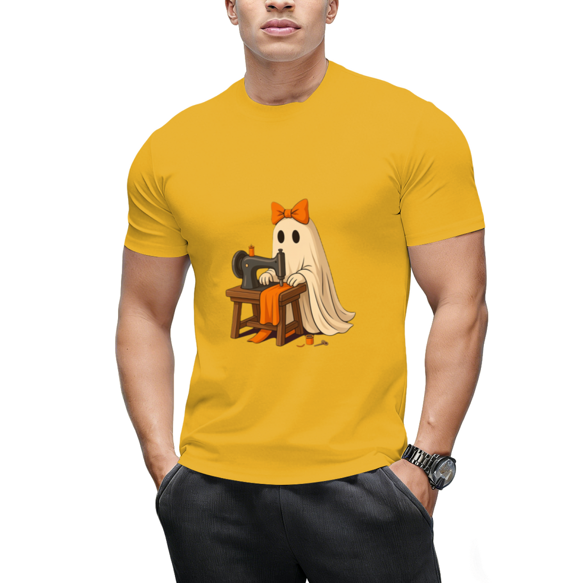 Cute Sewing Ghost – Quilting Halloween Costume for Women T-Shirt