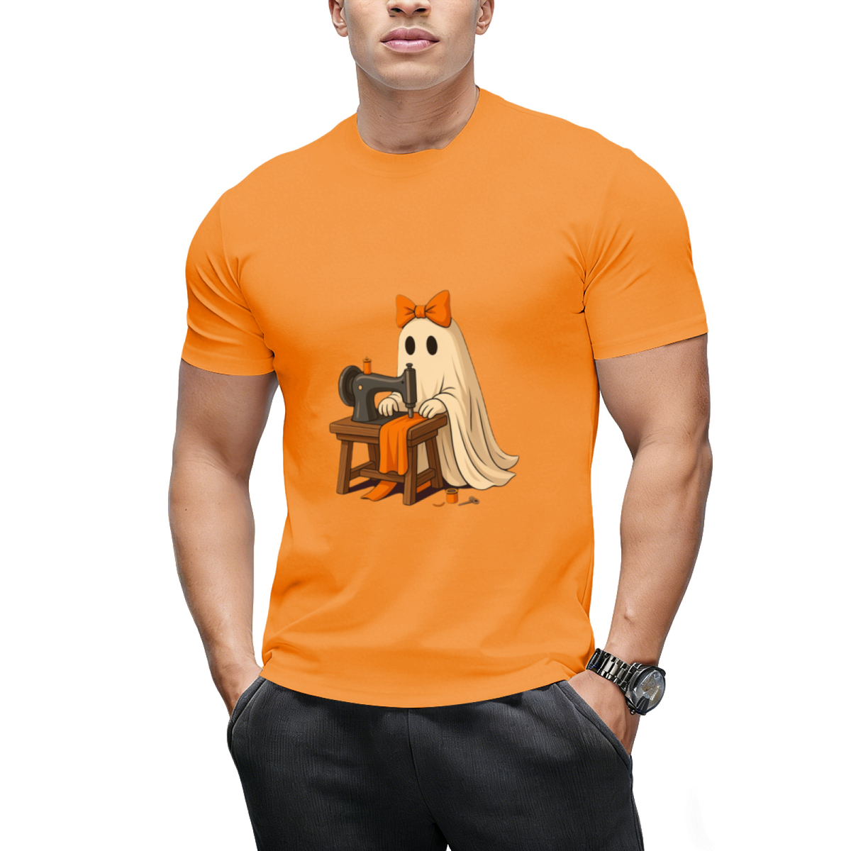 Cute Sewing Ghost – Quilting Halloween Costume for Women T-Shirt