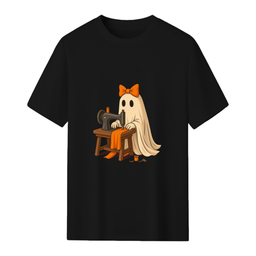 Cute Sewing Ghost – Quilting Halloween Costume for Women T-Shirt
