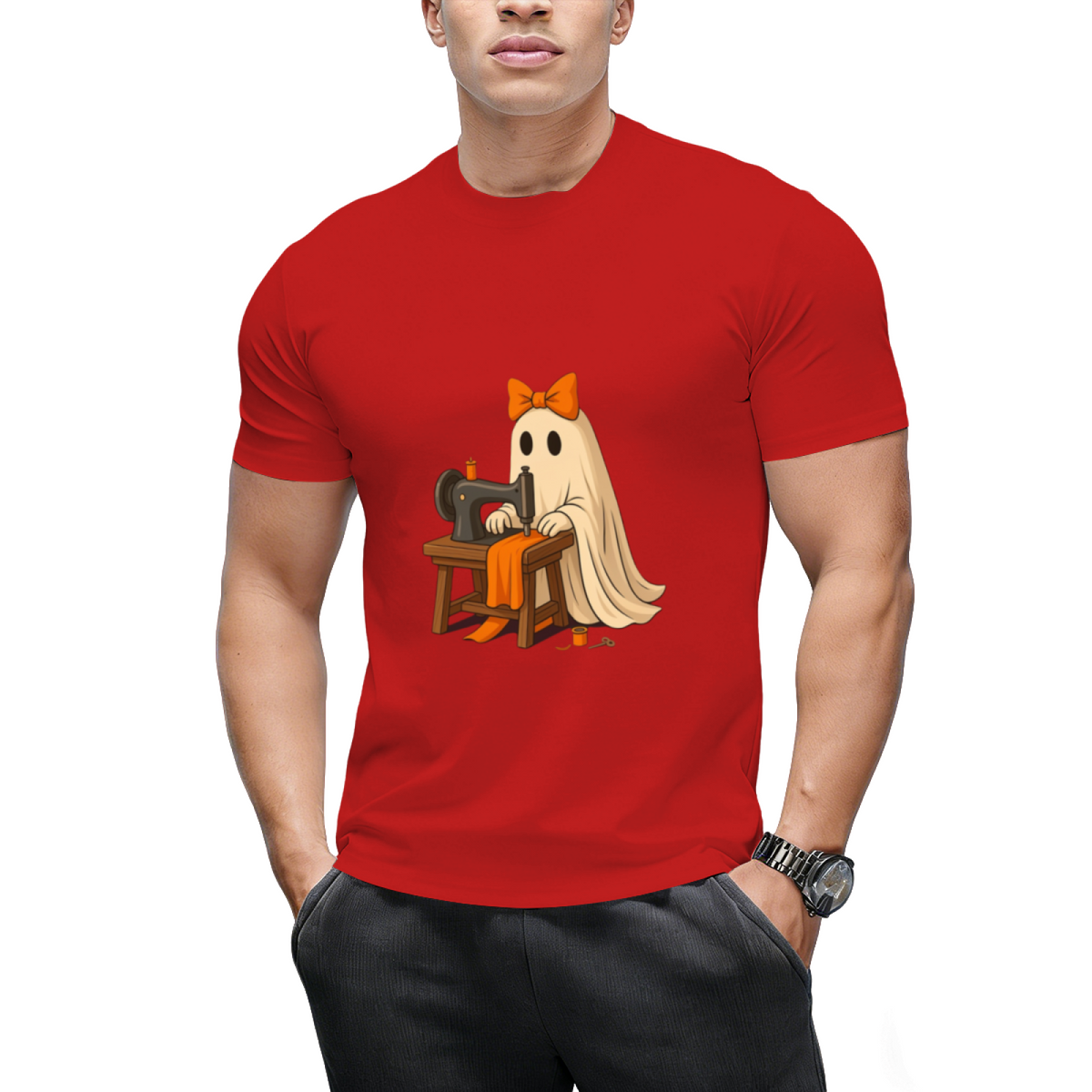 Cute Sewing Ghost – Quilting Halloween Costume for Women T-Shirt