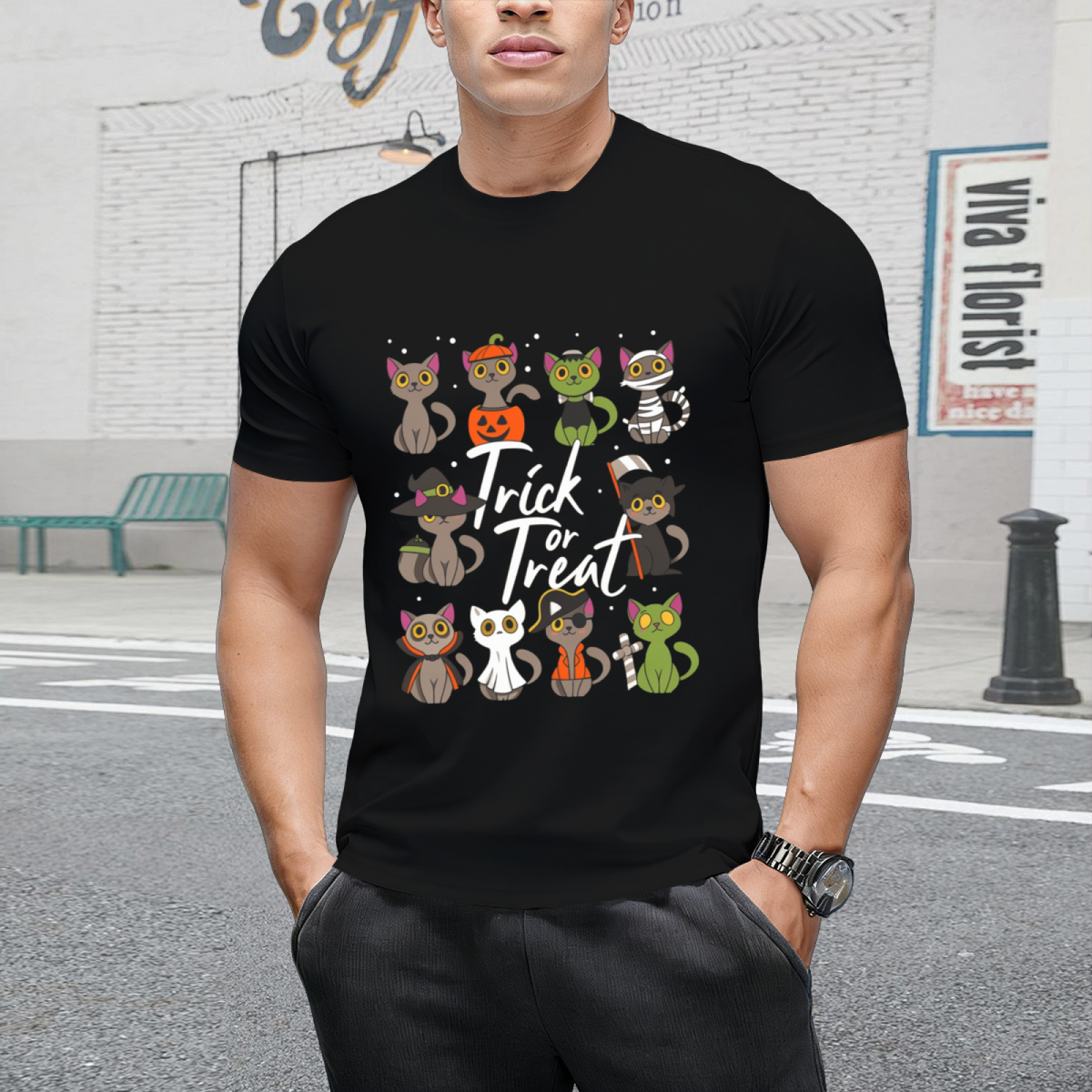 Cute Halloween Cats Trick or Treat T-Shirt