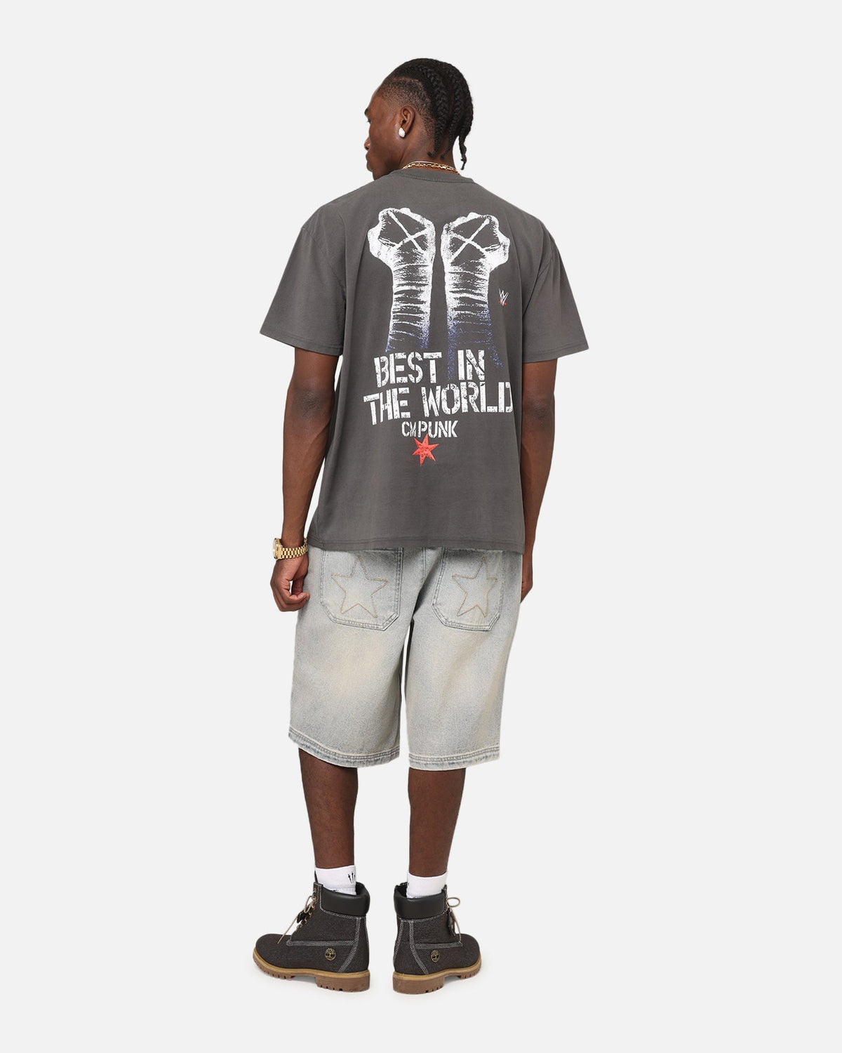 Culture Kings X WWE CM Punk Heavyweight T-Shirt Black Wash