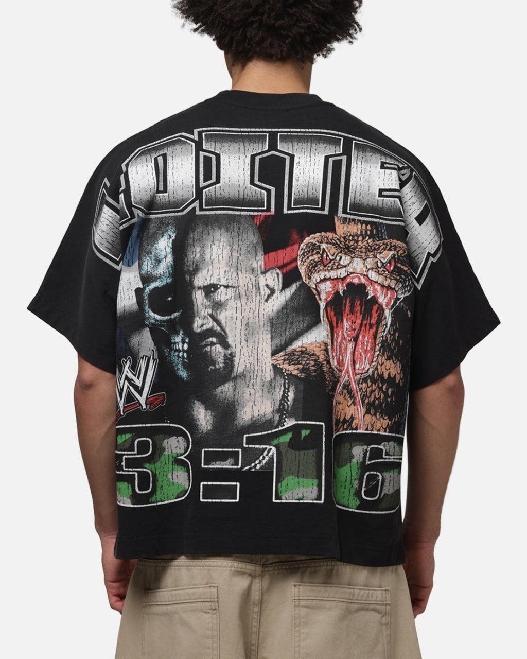 Loiter X WWE Stone Cold Vintage T-Shirt Vintage Black