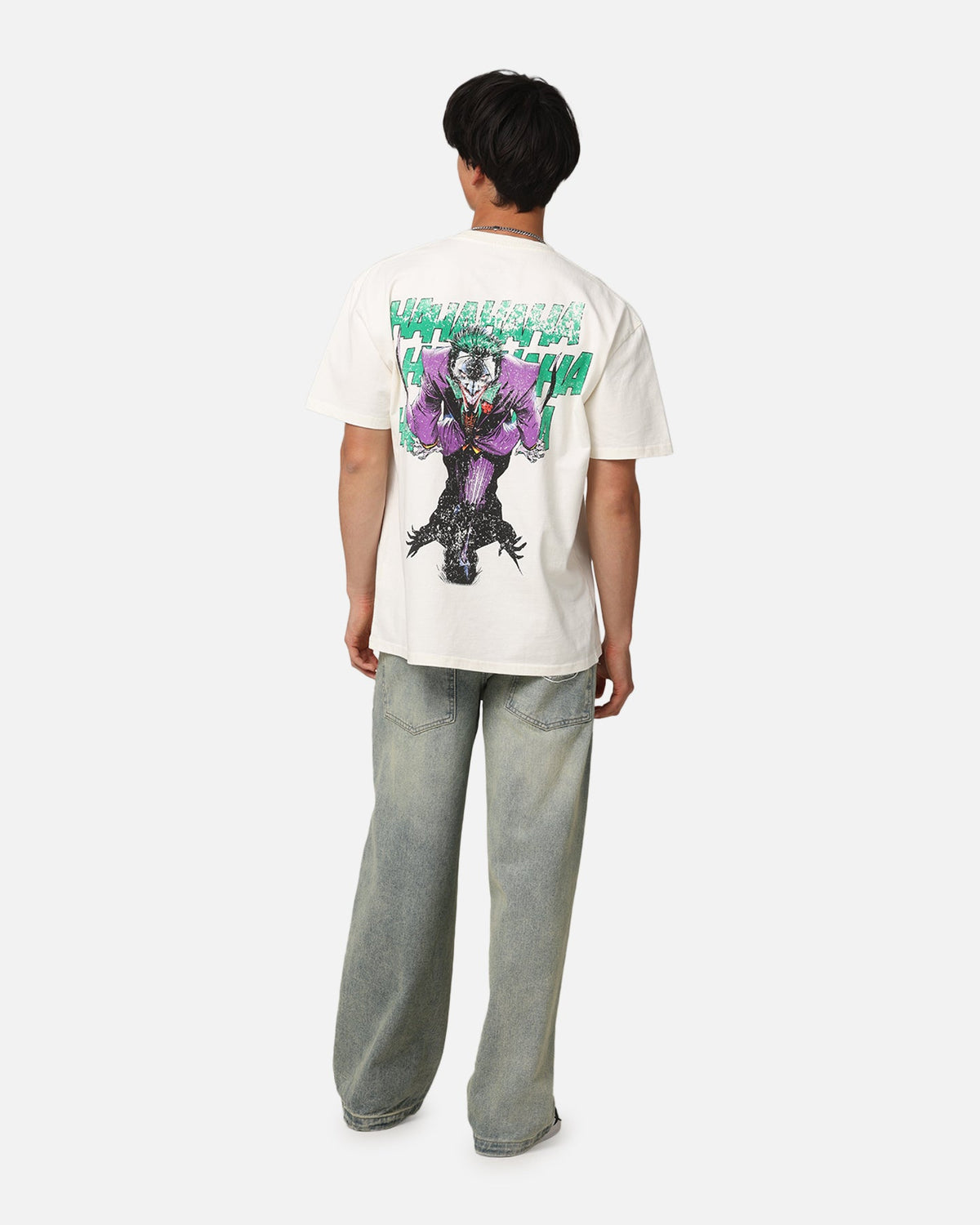 73Studio X DC Batman The Joker Rings Heavyweight T-Shirt Off White