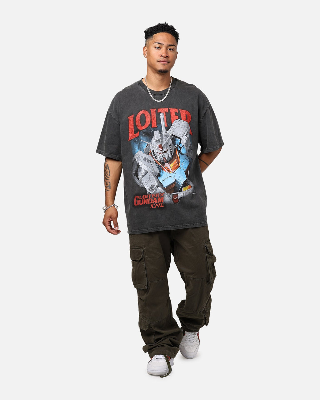 Loiter X Gundam Gundam Vintage T-Shirt Vintage Black