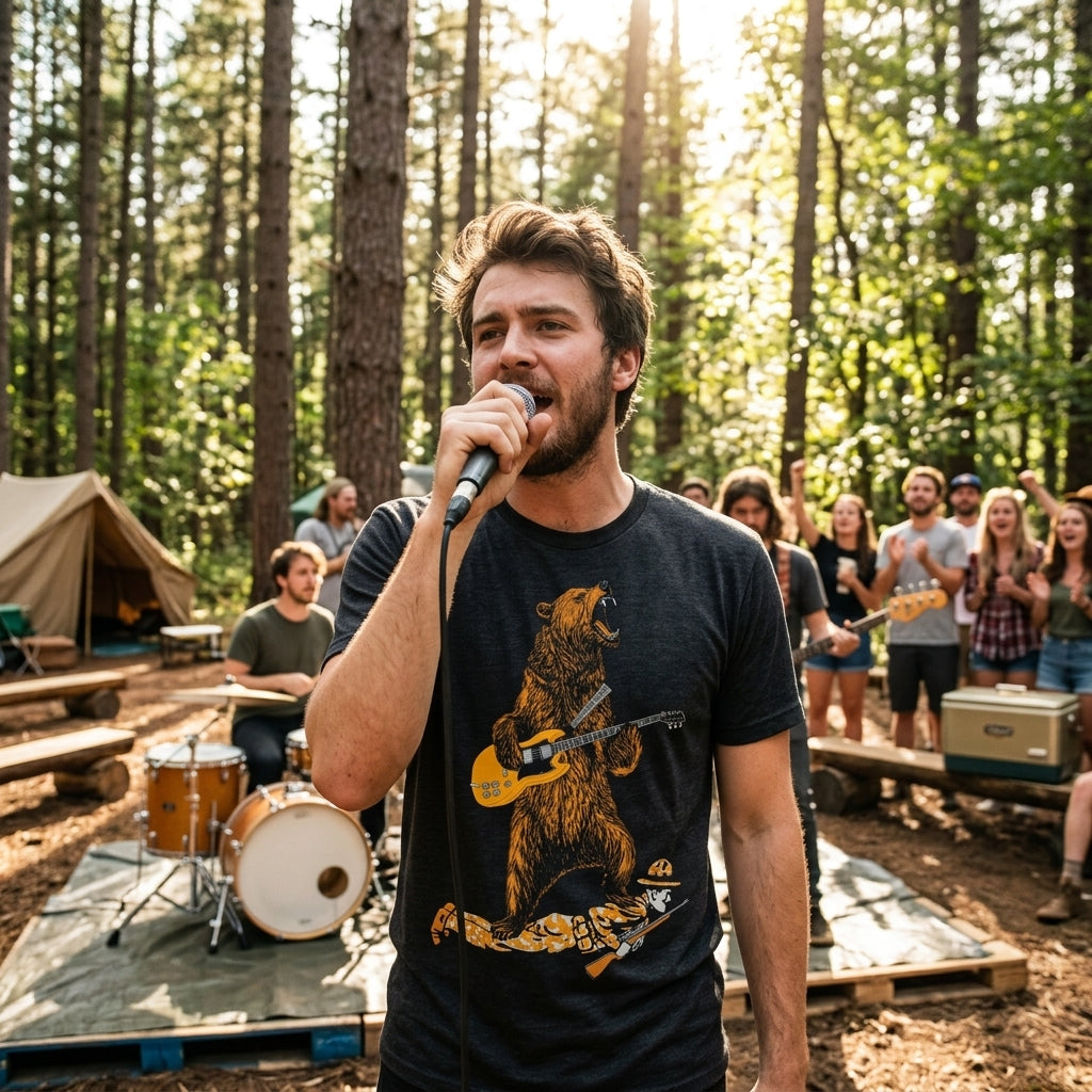 Guitar Bear Men's T Shirt