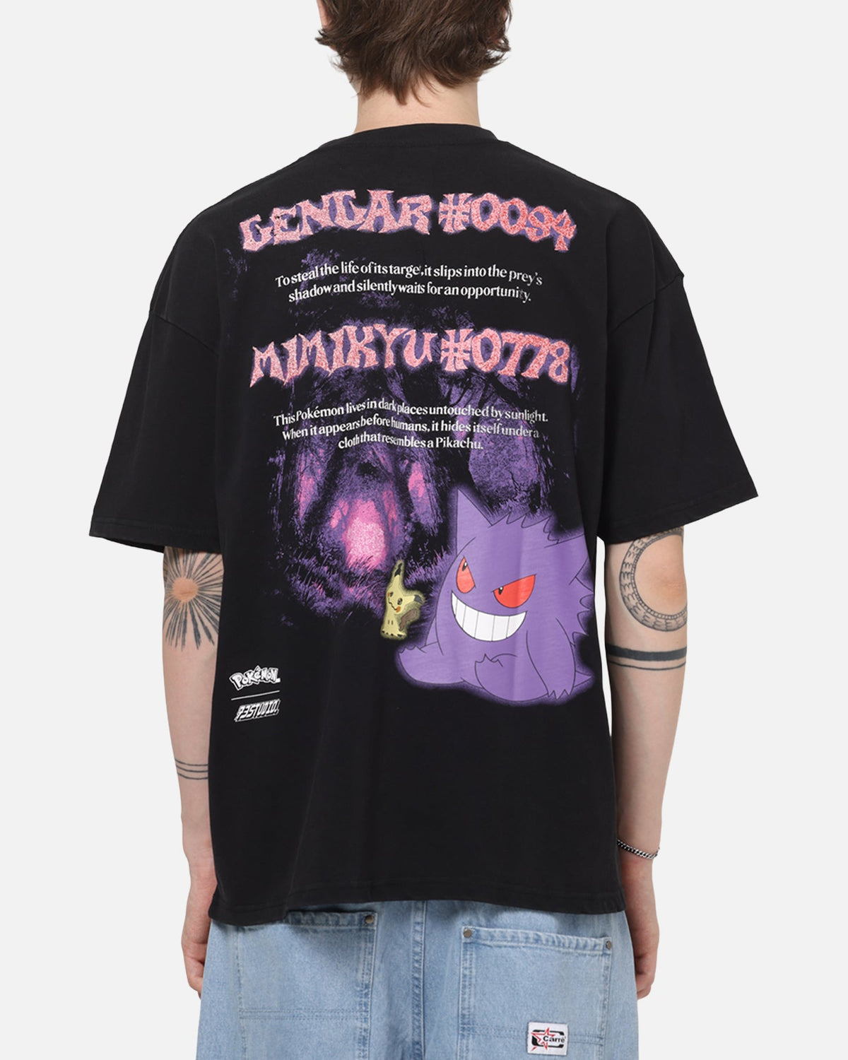The Pok茅mon Collection By 73Studio Gengar Mimikyu T-Shirt Black