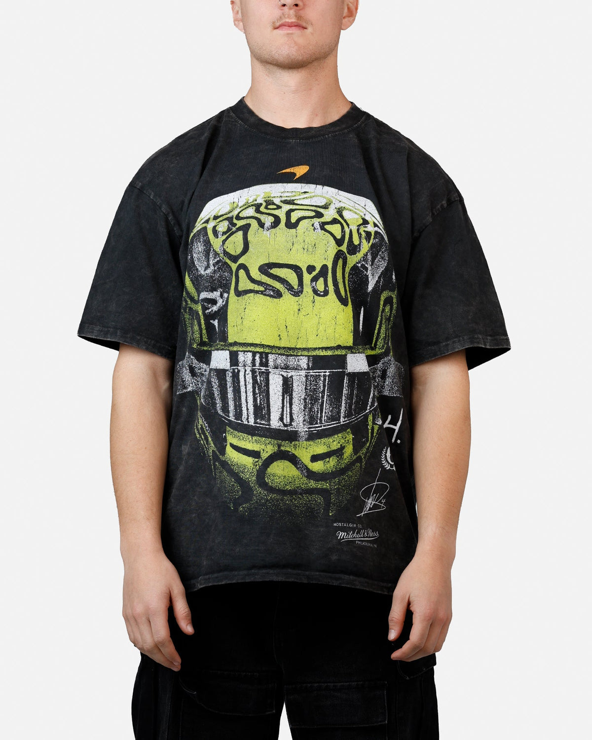 Culture Kings X Mclaren Lando Norris 'Vegas Grand Prix 2024' Helmet T-Shirt Black Acidwash