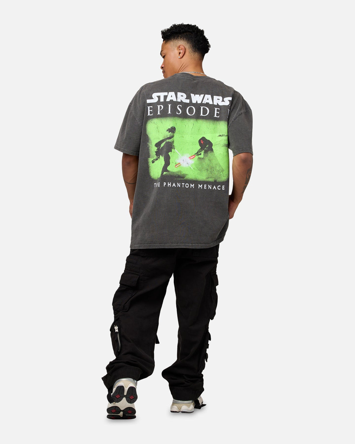 Star Wars Qui Gon Jinn Heavyweight T-Shirt Black Wash