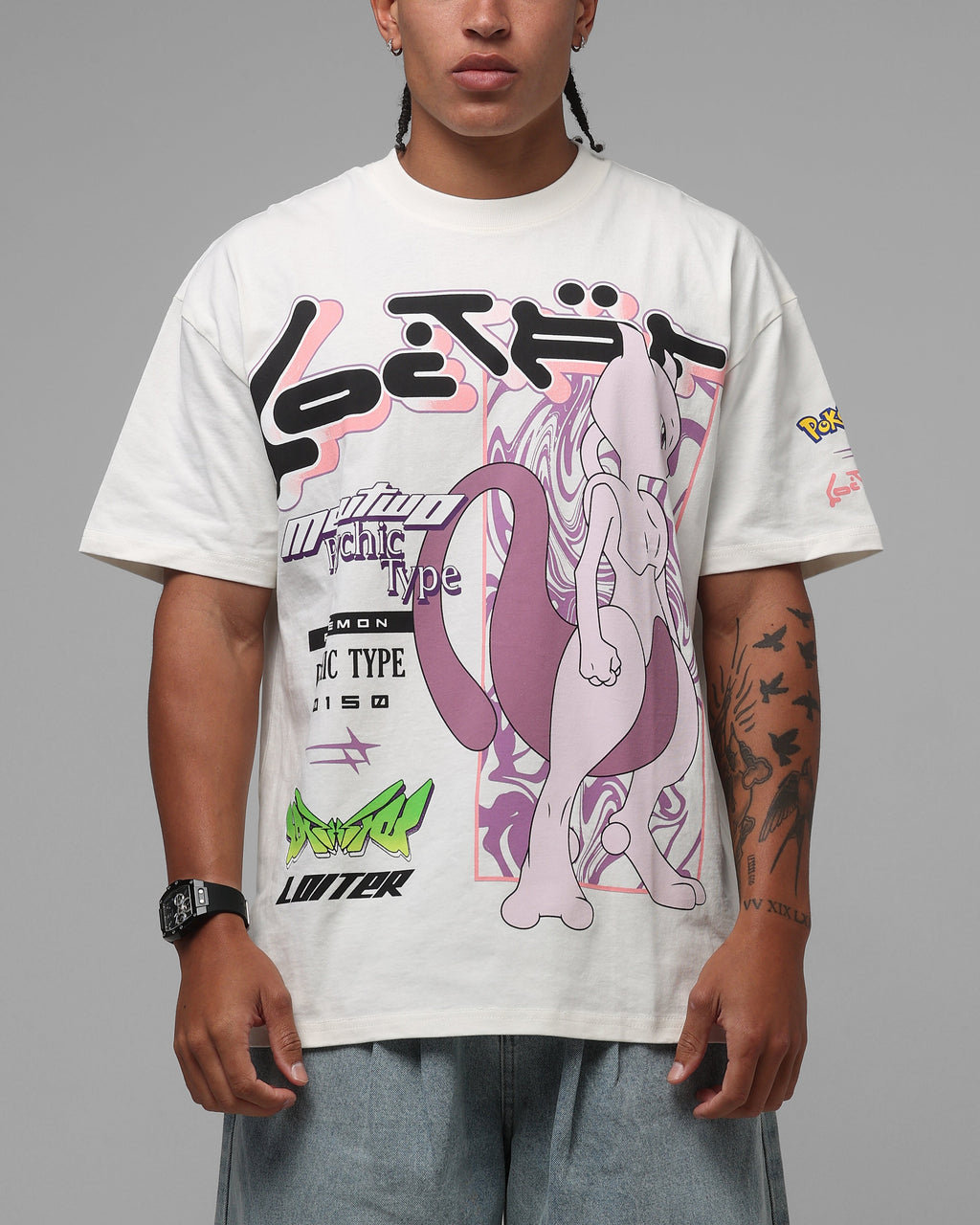 Pok茅mon By Loiter Mewtwo Heavyweight T-Shirt Off White