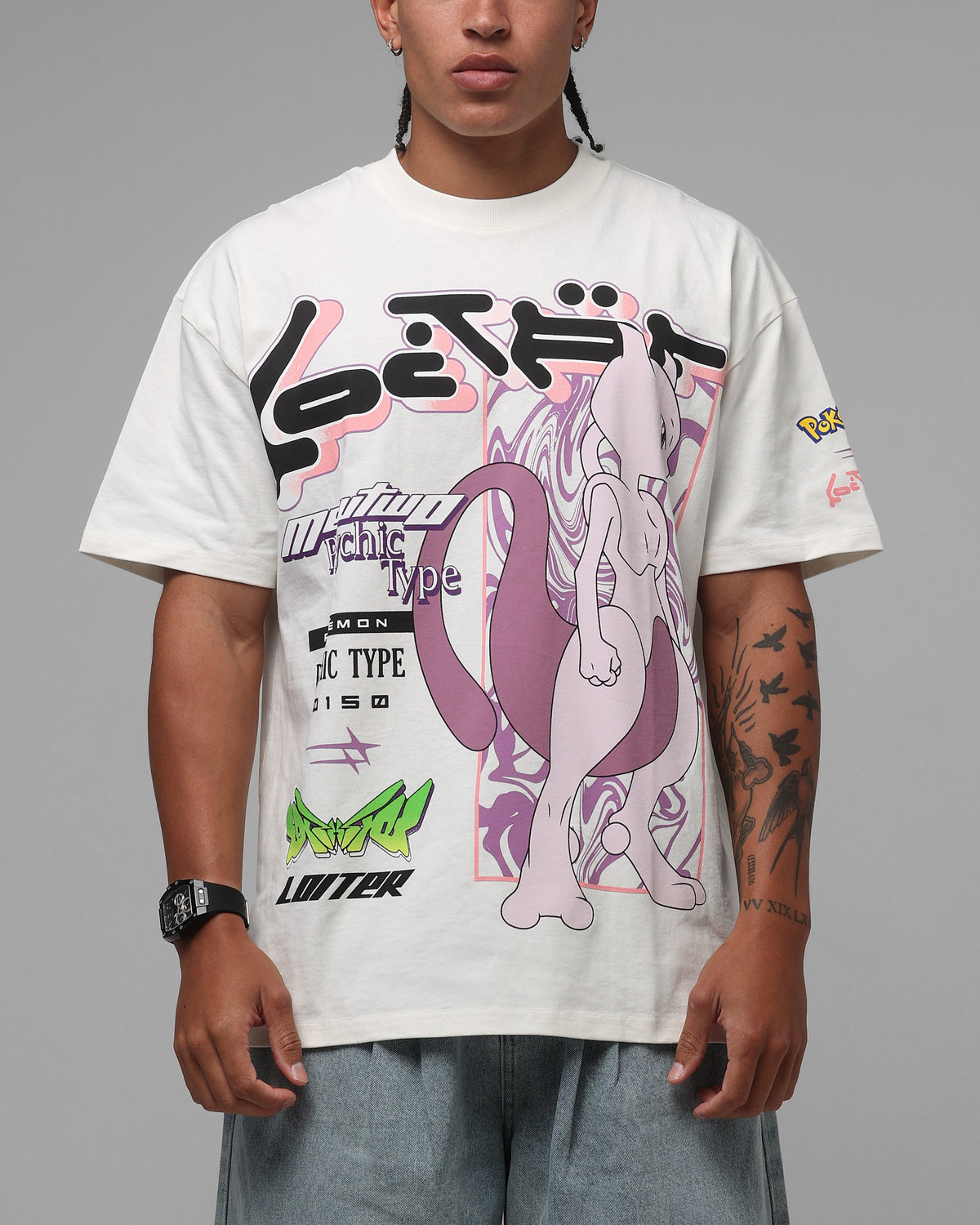 Pok茅mon By Loiter Mewtwo Heavyweight T-Shirt Off White