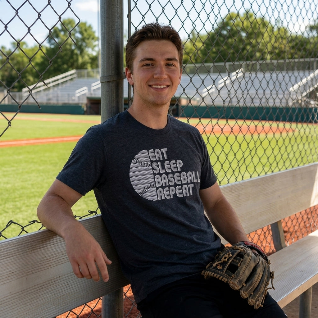Eat Sleep Baseball Repeat Men's T Shirt