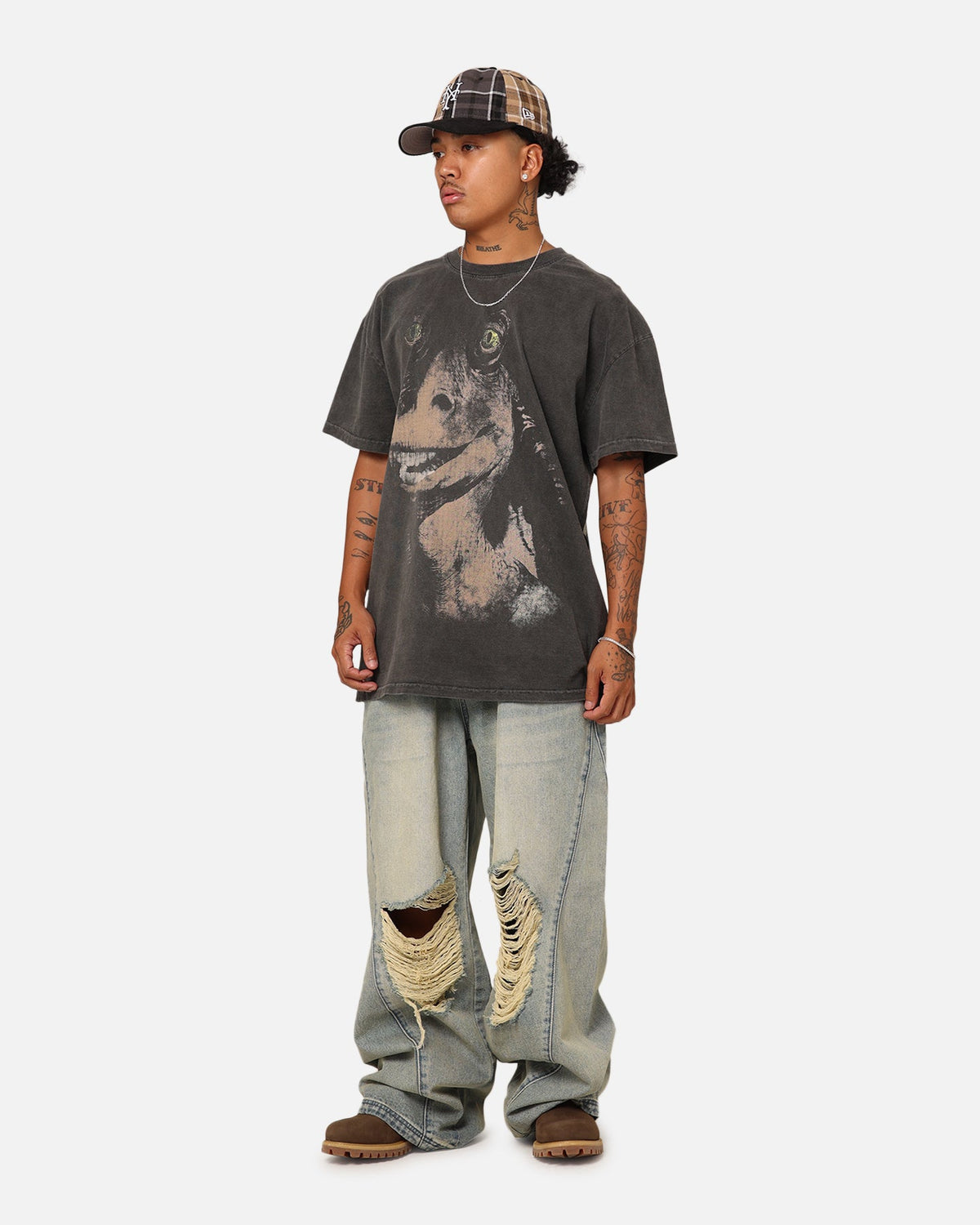 Star Wars Jar Jar Binks Heavyweight T-Shirt Black Wash