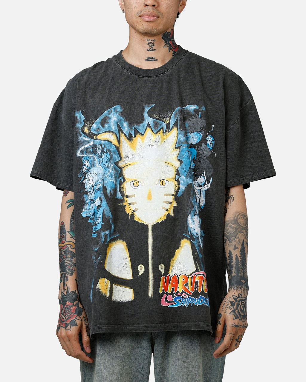 73Studio X Naruto Naruto Shippuden Heavyweight T-Shirt Black Wash