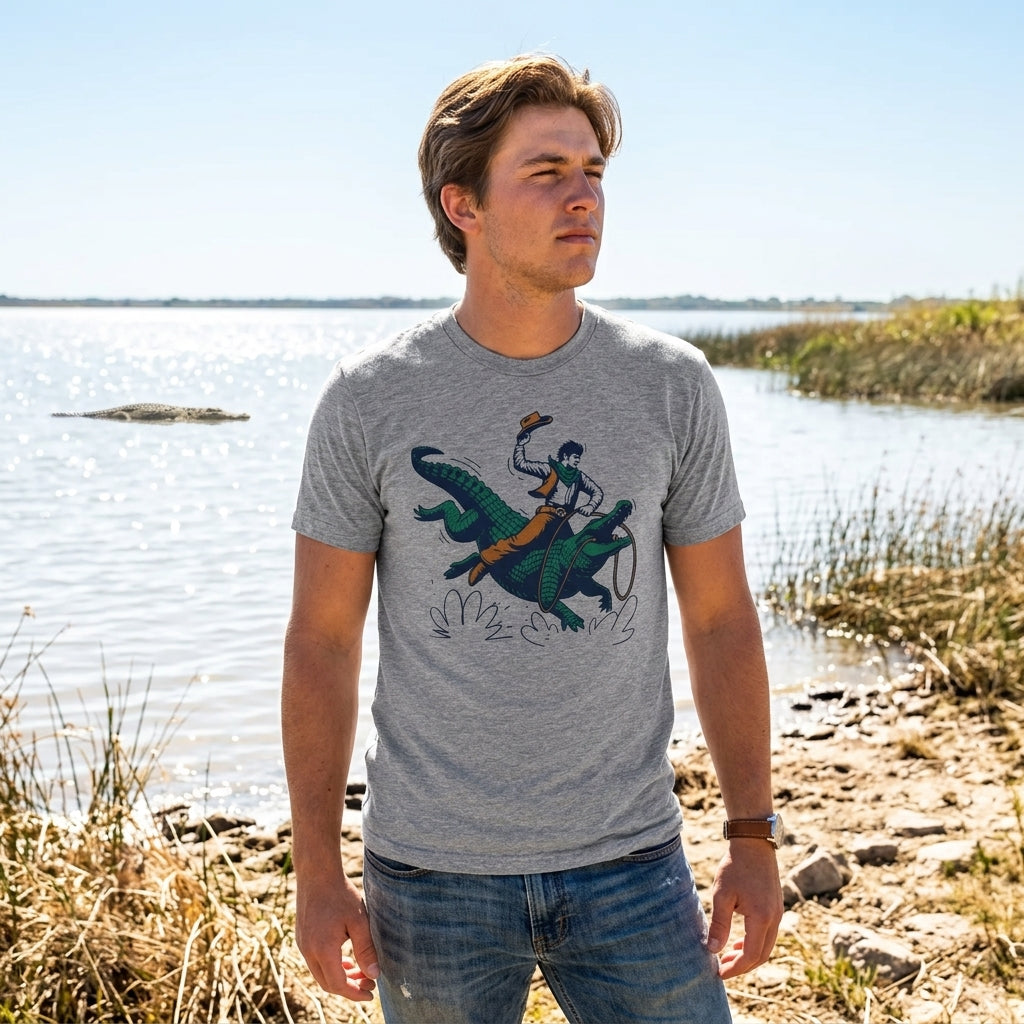 Cowboy Gator Ride Men's T Shirt