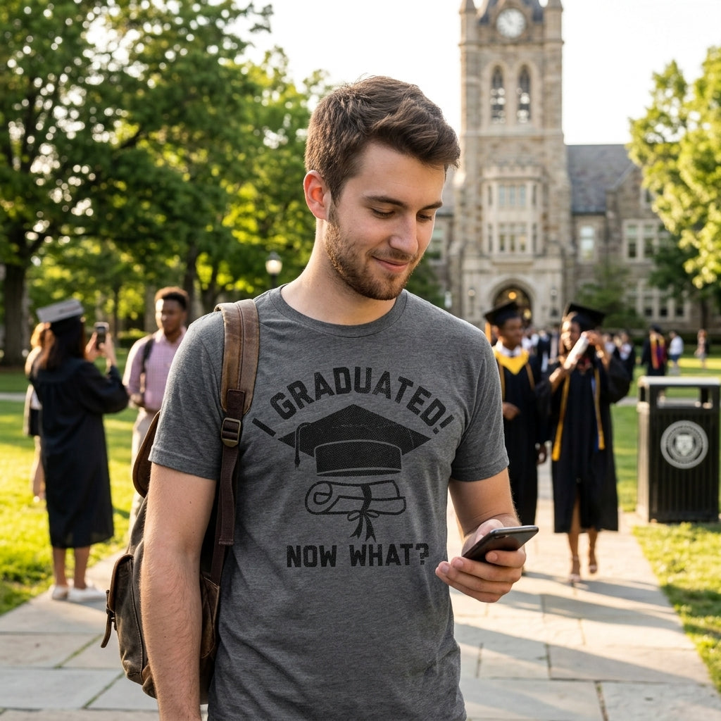 I Graduated Now What Men's T Shirt