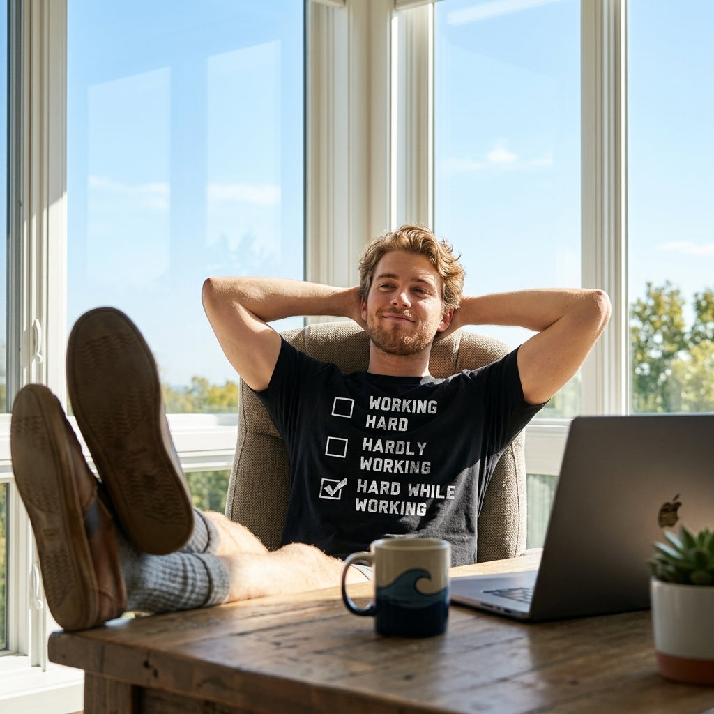 Hard While Working Checklist Men's T Shirt