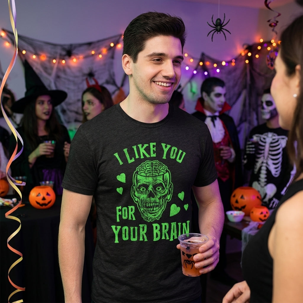 I Like You For Your Brain Zombie Men's T Shirt