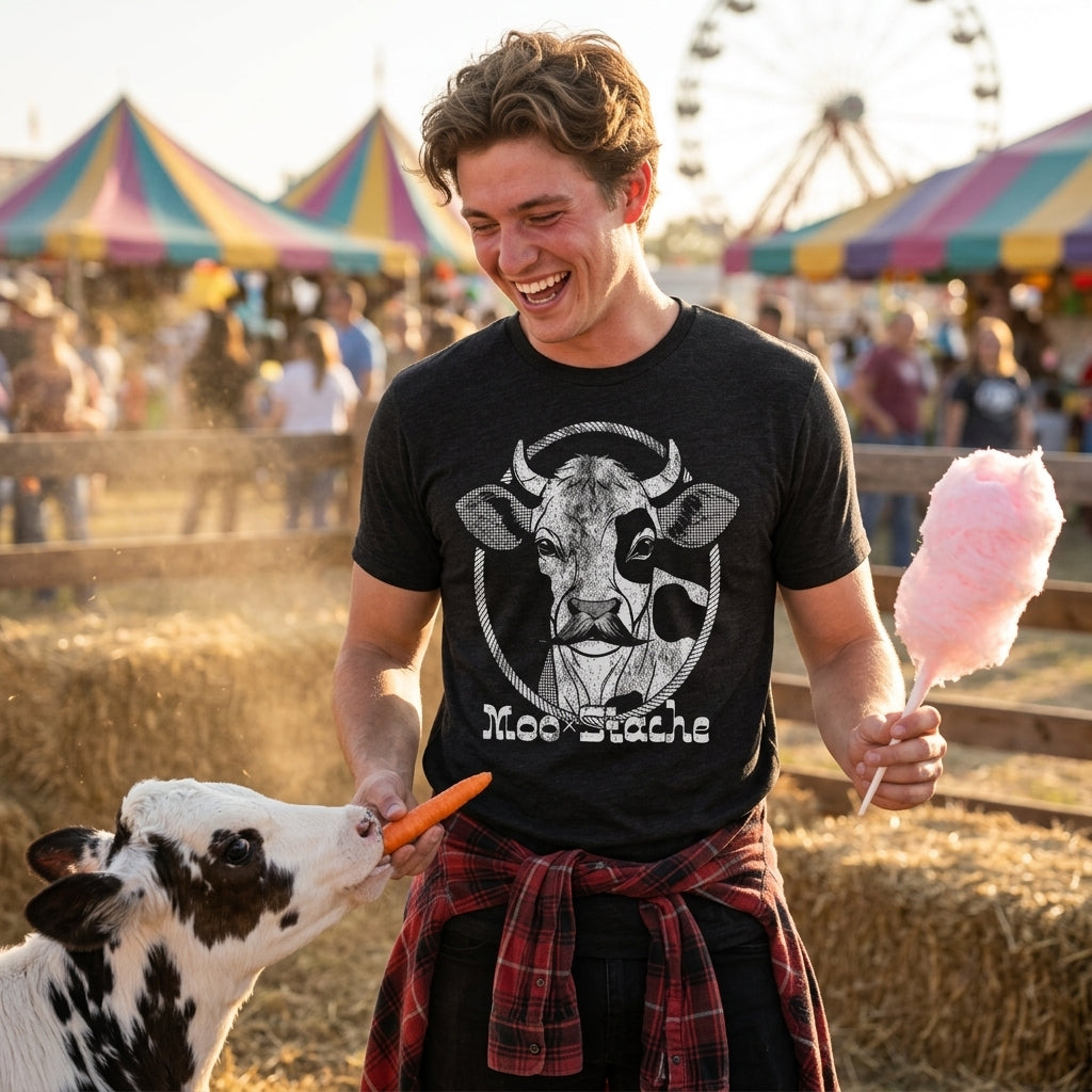 Moo Stache Men's T Shirt