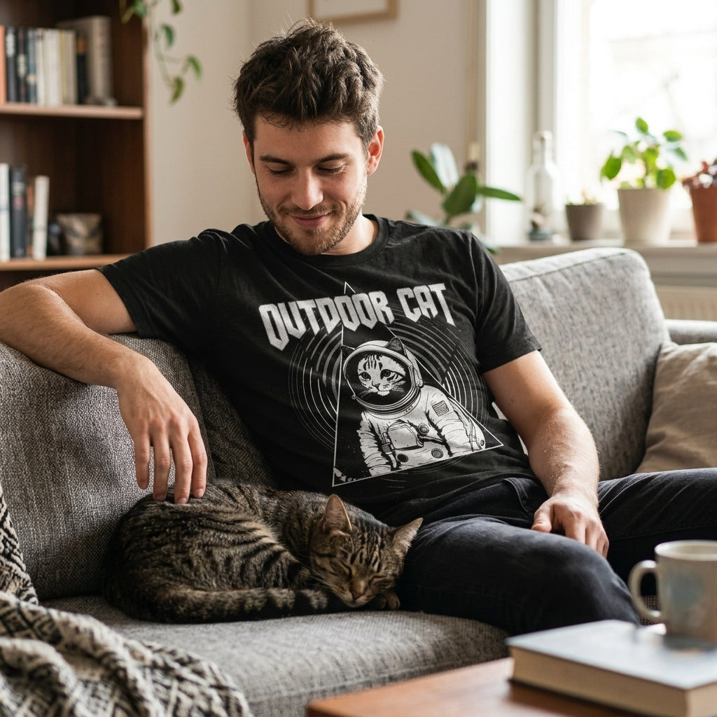 Outdoor Cat Space Men's T Shirt
