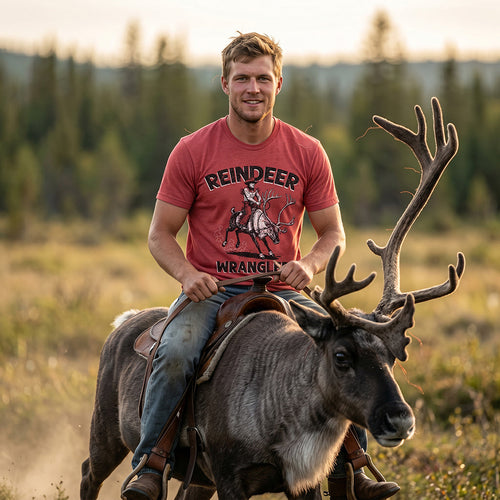 Reindeer Wrangler Men's T Shirt