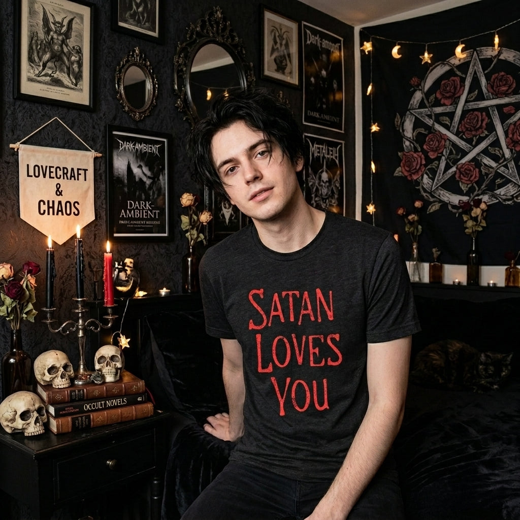 Satan Loves You Men's T Shirt